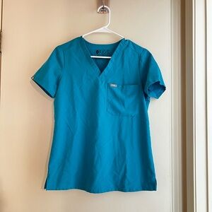 Figs Teal Catarina Scrub Top size XSmall